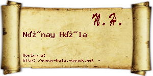 Nánay Héla névjegykártya